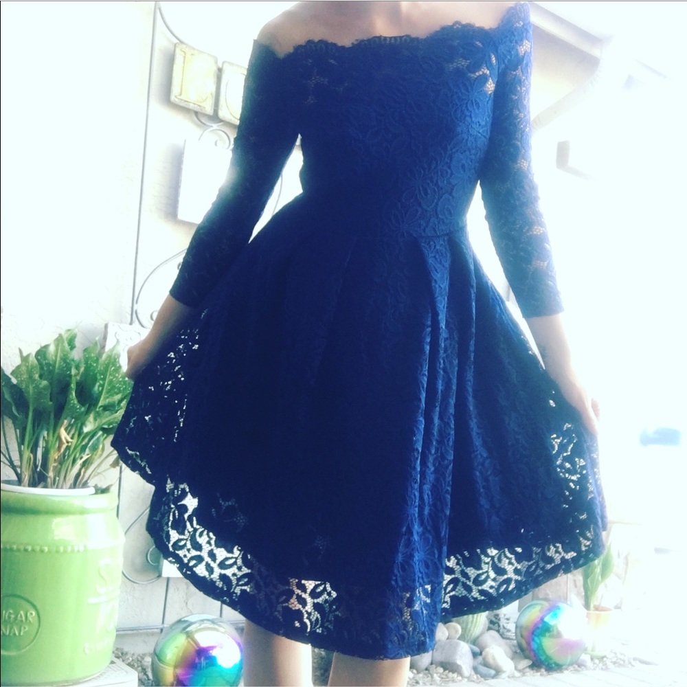 Miss May Navy blue lace  50s/60s style retro dress